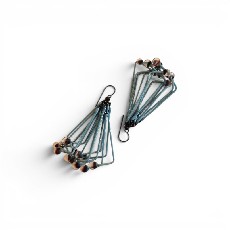 Boucles d'oreilles Filp - bleu-gris