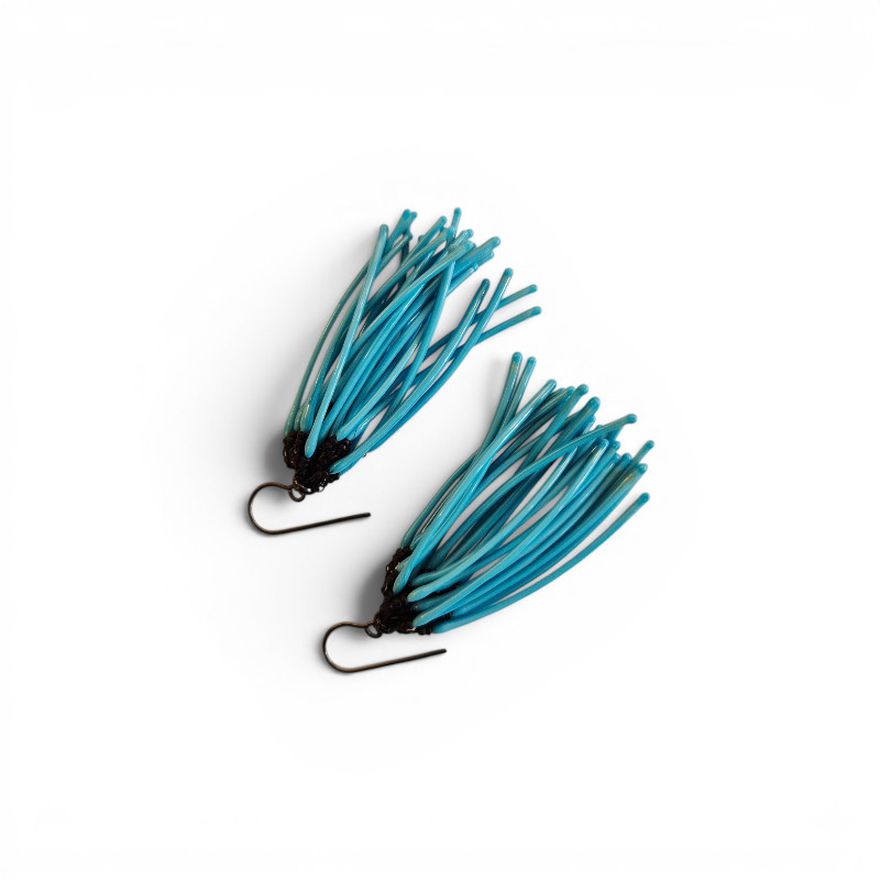 Boucles d'oreilles Flex - bleu canard