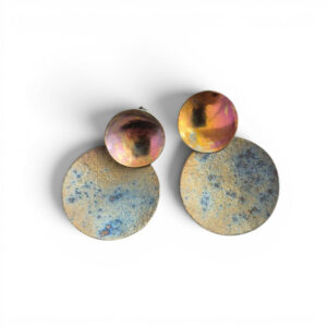 Boucles d'oreilles Double Dots - Rose bleu jaune