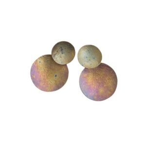 Boucles d'oreilles Double Dots - Vert jaune rose pourpre