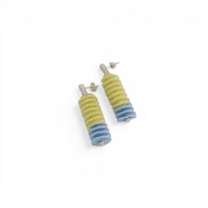 Boucles d'oreilles "Basic Long" - vert jaune & bleu clair