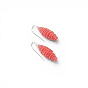 Boucles d'oreilles "Hybrid Small" - corail